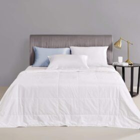 Silk Comforter/Duvet/Quilt, 100% Natural Long Strand Silk, Cool for Summer, Machine Washable, Weight 1kg King 92''x104'', White