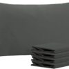 Queen Pillowcase Set - 4 Pack Brushed Microfiber 20x30 Pillowcases - Soft, Wrinkle-Free, Fade-Resistant, Stain-Resistant, Dark Grey Pillowcases with Envelope Closure - 20x30 Inches, Dark Grey