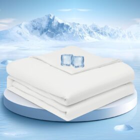 Cooling Comforter King Size, All Season Cooling Blanket for Hot Sleepers, Lightweight Summer Comforter with  > 0.4  Cooling Fiber to Absorb Body Heat, 106" x 90", Beige