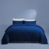 Summer Quilt Sets King Size - Lightweight Cooling Comforter for Hot Sleepers Reversible Silky Cooling Blanket for Night Sweats 3 Pieces Coverlet with 2 Pillowcases, 108"x96" Dark Blue/Blue