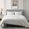 Linen Duvet Cover Set - French Linen Cotton Blend Natural Flax Soft Breathable Bedding 3 Pcs Set - 1 Duvet Cover 2 Pillowcases (Off-White/Cotton Linen, King)