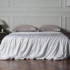 Mulberry Silk Filled Quilt with 100% Viscose from Bamboo Fabric, Natural Lightweighted Cooling Comforter (White, King 102” X 88”)