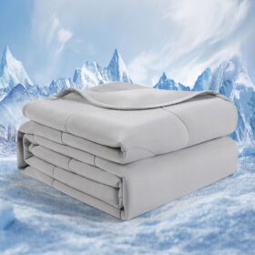 Cooling Comforter Full Size, Soft Breathable Silky Smooth Summer Blanket for Hot Sleepers & Night Sweats, Lightweight Cold Bedding Comforter for All Season(90"x90")