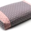 Upgraded Buckwheat Neck Pillows, Buckwheat Hull Pillow for Pain Relief, Pillow Cube for Sleeping with Zipper Washable Cotton Cover, Neck Support Meditation Cushion (18x10 Inch, Grey&Pink)