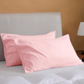 Pink Pillow Cases Queen Size Set of 2, Brushed Microfiber Pillowcases 2 Pack with Envelope Closure, Super Soft Breathable Pillowcase（Pink, 20x30 Inch）