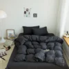 Bedding sets Bedding Set Queen King Size Home Textile Solid Color Duvet Cover Pillow Case Bed Sheet Bedroom Set AB Side Quilt Cover Bed Linen