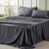 Queen Sheet Set - 4 Pieces Soft Queen Size Sheets - Breathable & Cooling - Hotel Luxury - Easy Care Polyester Microfiber Bedding for Women, Men, Dark Grey