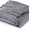 Fleece Throw Blanket for Couch Grey - Lightweight Plush Fuzzy Cozy Soft Blankets and Throws for Sofa, 50x60 inches