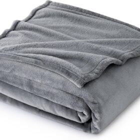 Fleece Throw Blanket for Couch Grey - Lightweight Plush Fuzzy Cozy Soft Blankets and Throws for Sofa, 50x60 inches