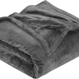 Fleece Blanket  Size Grey 300 Luxury Anti-Static Fuzzy Soft Microfiber Bed Blanket (90x90 Inch)