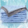 Cooling Blanket for Hot Sleepers Twin Size (60x80 inches), Dual-Sided Cool Summer Blanket Lightweight Cozy Bed Couch Throw Blanket Machine Washable (Blue+Grey)