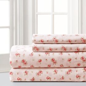 Silky Soft Microfiber and Wrinkle Free Sheets - Luxurious Microfiber Bed Sheets Includes Flat Sheet, Fitted Sheet with Deep Pockets, & Pillowcases Blush, California King
