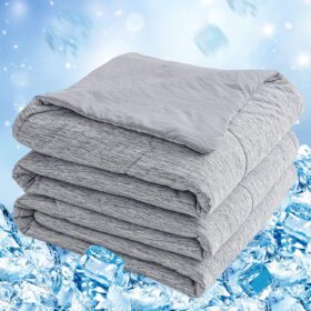 Cooling Comforter King Size, Cooling Blanket with  0.45  Cooling Fiber for Hot Sleeper and Night Sweats, Cool Soft Thin Breathable Summer Comforter for Bed, (90" x 108", Grey)