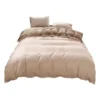 4 Pcs/Set Bedding Set Solid Color Sheet Comforter Cover Pillow Case Contrast Soft Fabric Machine Bedroom Dorm Quilt Cover